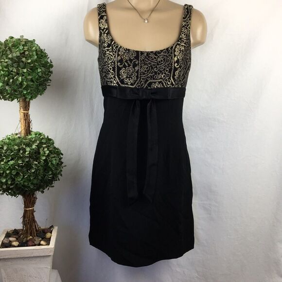 Nanette Lepore Black & Gold Embellished Cocktail Evening Occasion Dress 6 - Picture 2 of 10